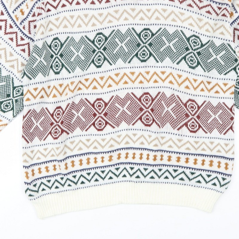 Le Tigre Mens Pullover Jumper Size L Multicoloured Crew Neck Geometric Casual image 8