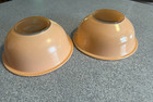 SET of 2 PYREX Mixing Bowls 8" Salmon Orange Clear Ribbed Bottom #323 1. 5L — photo 5