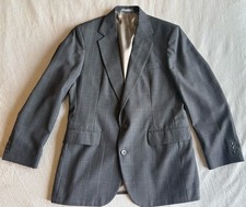 VTG 80s Haggar Imperial Men 40 Charcoal Gray Plaid Blazer Sport Coat Made in USA
