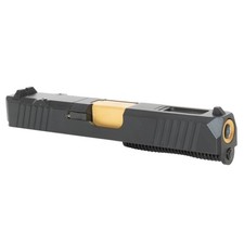 Complete Slide for Glock 19 Gen 3 - Ported Gold Barrel - Black Graphite Slide