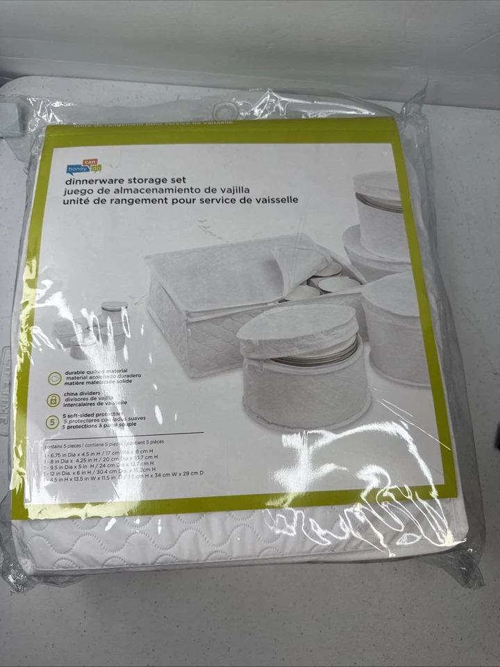 Juego de almacenamiento de vajilla 5 piezas blanco NUEVO en paquete original Honeycando Foto 2 de 4