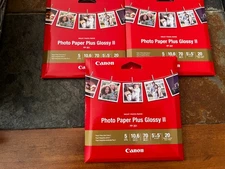 Canon Photo Paper Plus Glossy II PP-301 5x5 Inkjet Square Prints Lot of 3