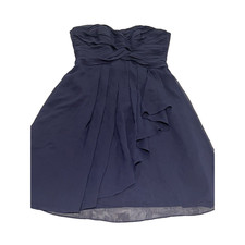 David's Bridal Navy Blue Strapless Dress Size 4 Sweetheart Neckline EUC