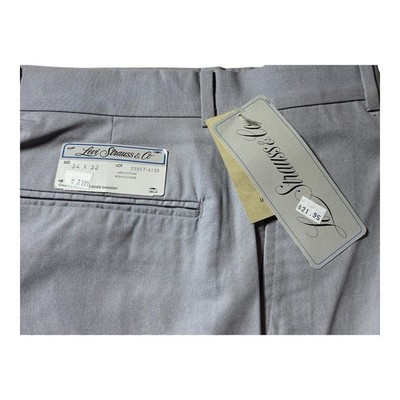 Vintage Levi Strauss & Co Pants Mens 34x32 Gray Dress Slacks Cotton Poly NEW NWT