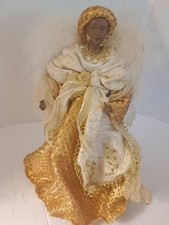 Christmas Tree Angel Topper African American Angel Wings Vintage