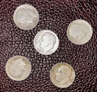Lot of (5) 90% Silver Roosevelt Dimes - Mixed Dates
