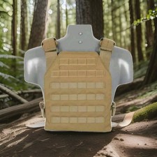 Stab Proof Bullet Proof Vest With Two Level 3A Ballistic Plates Brown Body Armor