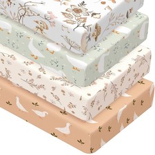 Soft Baby Crib Sheets Set 4 Pack for Nursery, 52" x 28", Unisex Designs