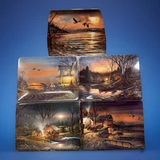 The Hadley Collection 5-pc Ceramic Plate Collection Terry Redlin Series.