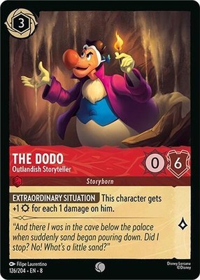 x4 The Dodo - Outlandish Storyteller - 126/204 - Common Lorcana DLC08 Reign of J