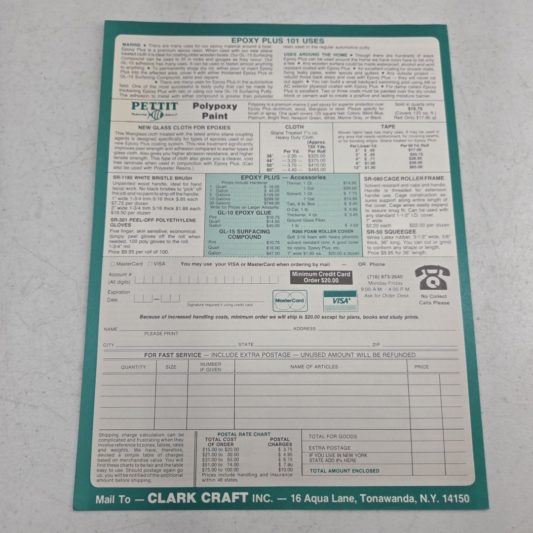 Vtg 1985 Clark Craft Boat Builders Guide Supplies Hardware Sail Boats Cruisers