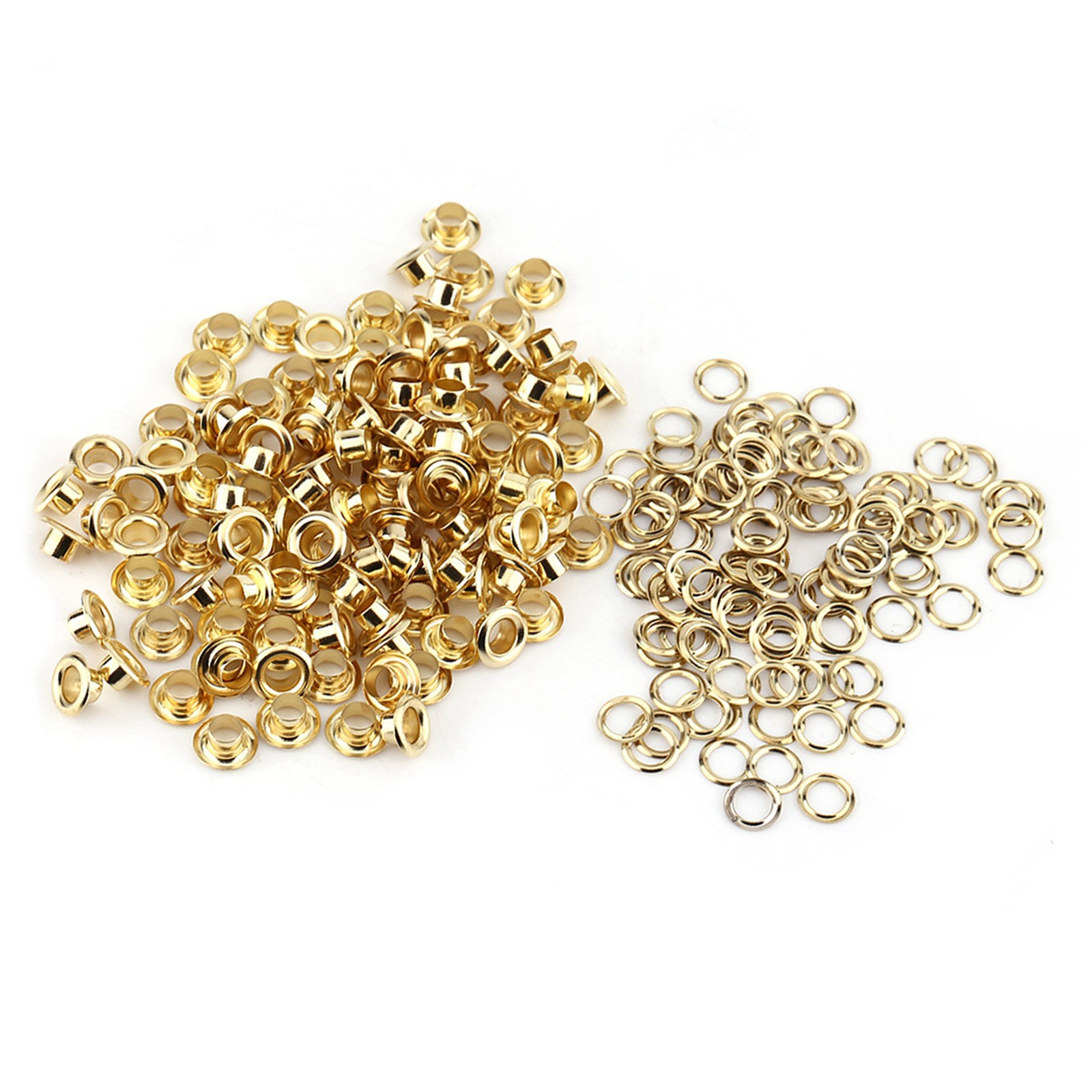 (Gold) 100 Set Grommets 5mm Hole Metal Eyelets Grommet For Leather Craft