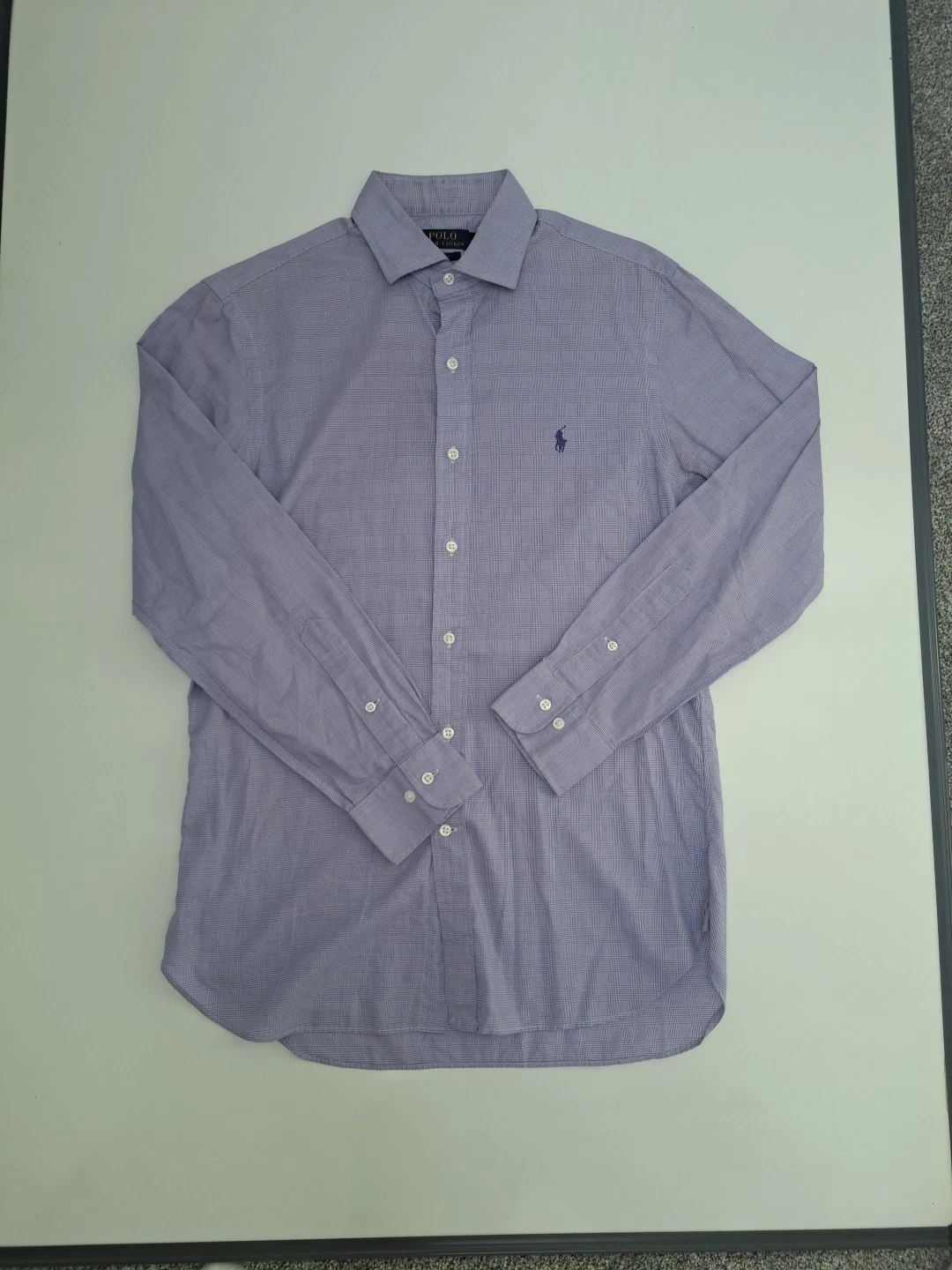 Polo Ralph Lauren - Lilac Purple Polo Checkered Shirt - Men's Size Medium Slim