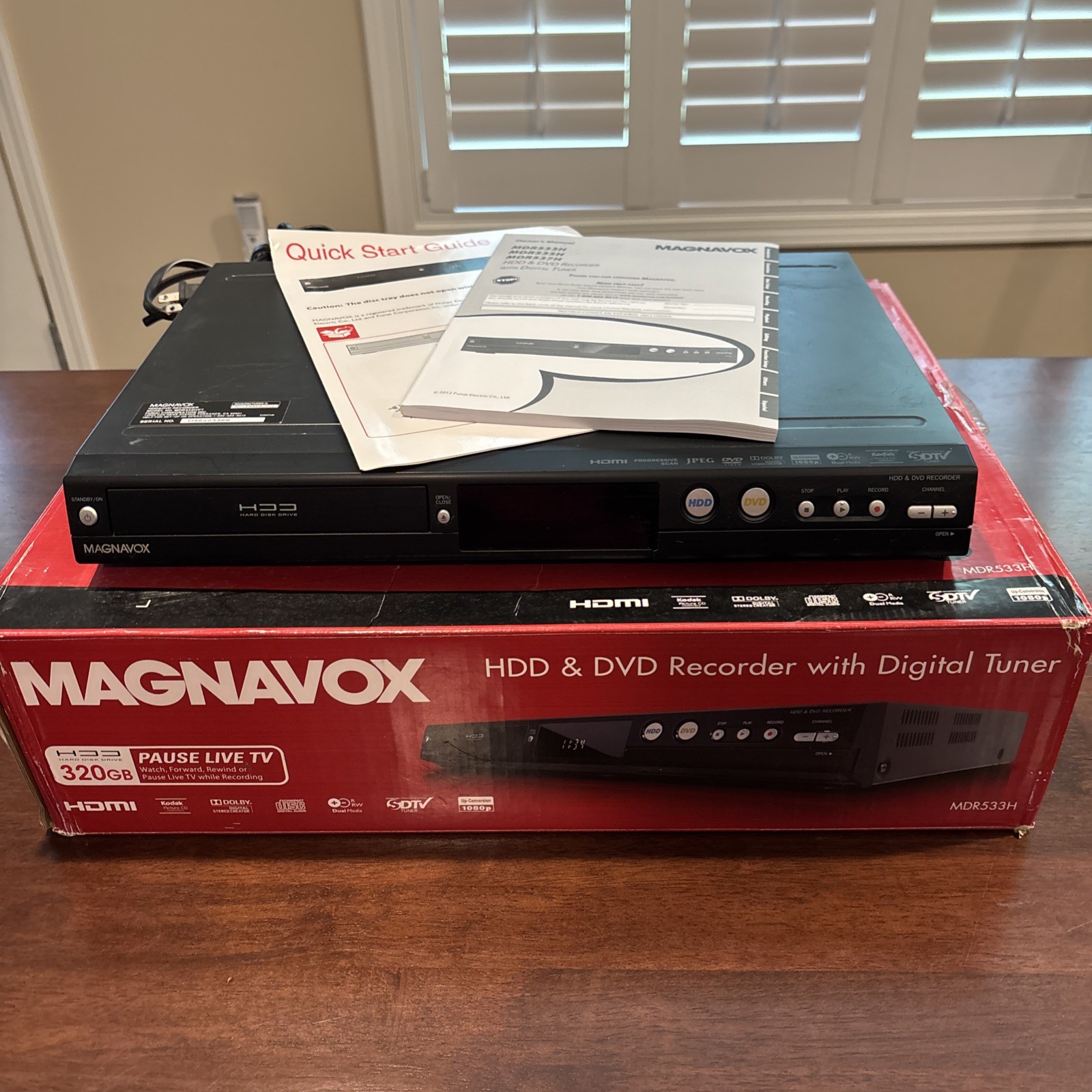 Magnavox MDR535H/F7 HDD & DVD Recorder HDMI Tested No Remote