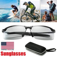 Men Polarized Glasses Aluminum Rimless Photochromic Glasses Driving Glasses