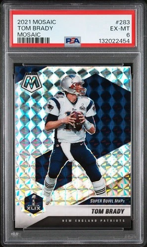 2021 Mosaic #283 Tom Brady Mosaic Prizm PSA 6 New England Patriots