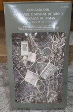 CHRISTMAS XMAS GEM GARLAND WITH LIGHTS PRE LIT INDOOR LIGHT UP 100 LEDs 9 FT NEW