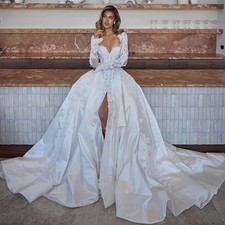 Oine Luxury Wedding Dress For Woman 2026 Detachable sleeves A-line Lace Applique
