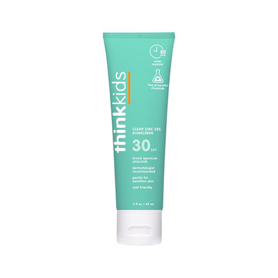 Thinkkids Mineral Kids Sunscreen SPF 30 with Clear Zinc Oxide, 3 Fl Oz
