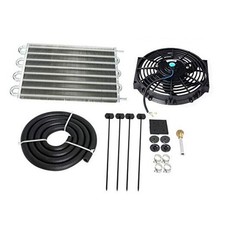 8 Row Tube and Fin Transmission Cooler High 8 Row Cooler w/ 10" cooling fan