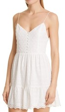 Alice + Olivia Fae Eyelet Sleeveless Minidress Size 4 Bridal Honeymoon Spring