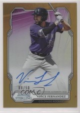 2019 Bowman Sterling Prospect Gold Refractor 8/50 Vince Fernandez Auto r7d