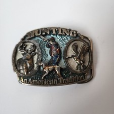 Vintage 1986 Hunting An American Tradition Great American Buckle Co USA
