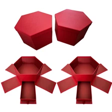 LOT OF 4 SURPRISE GIFT BOX RED Unbranded No Marks Assembled Brand New US SELLER