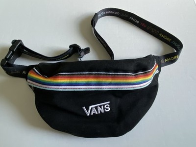 VANS Black Rainbow Trim Belt Bag Fanny Pack ''AMORE'' Strap Zip Adjustable