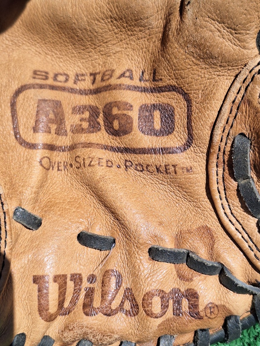 Wilson A360 13” SlowPitch Softball Glove Tan/Black Leather | eBay