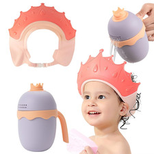 Baby Shower Cap for Kids with Bath Rinse Cup, Adjustable Toddler Hair Washing Sh