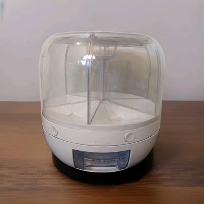 Curtis Stone 20Lbs large Grain dispenser 360°Rotating Food Dispenser 6 Grids 