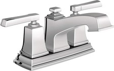 Moen 6010 Centerset Bathroom Faucet With Metal Pop-Up Drain Assembly in Chrome