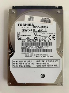 500 GB Toshiba (MK5061GSYN)  -  SATA II (3 Gb/s)  -  2,5''