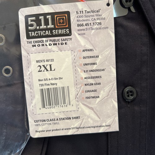 5.11 Station Shirt 720 Fire Navy Size 2XL New With Tags. Free Shipping - Picture 2 of 4