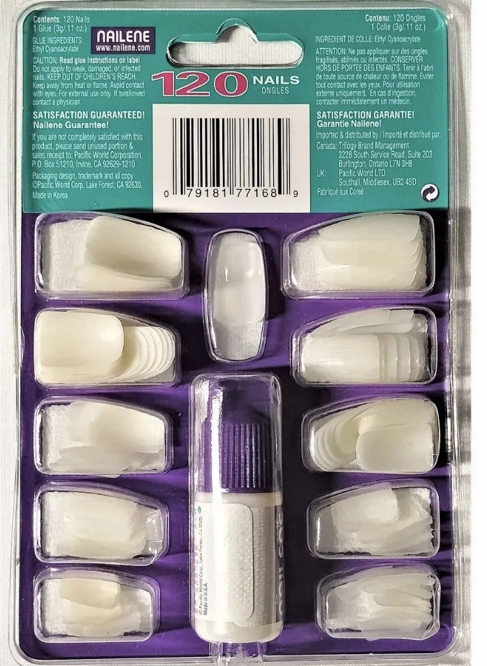 Nailene 120 Piezas Curva Natural SquOval Longitud Corta Salón Uñas y Pegamento Kit Nuevo en Paquete Foto 2 de 3