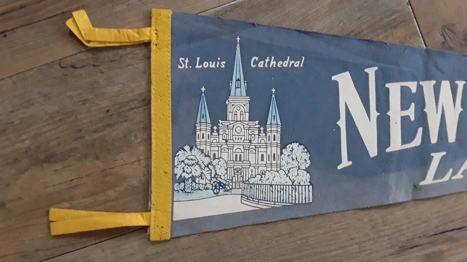 50s Vintage Wimpel USA Flagge New Orleans, Filz Wimpel Sammler  - Bild 2 von 4