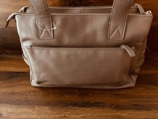 Handtasche Shopper Echt Leder mit Geldbörse taupe Neu