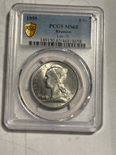 1955 5 francs ms65 reunion
