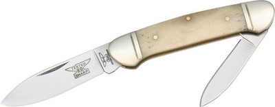 Rough Ryder Rider Messer  Canoe White Bone Slipjoint Taschenmesser Knochen 440A