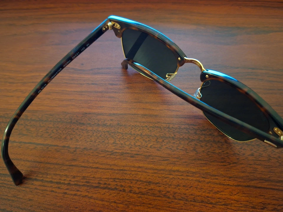 Ray-Ban Clubmaster ORB3016 sehr guter Zustand Sonnenbrille 49-21 Braun Gold+OVP, Foto 4 von 5