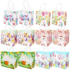 Aviski 12PCS Happy Easter Egg Hunt Bags Assorted Sizes Bunny Carrot Chick Egg...