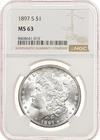 1897-S $1 NGC MS63 Morgan Silver Dollar White