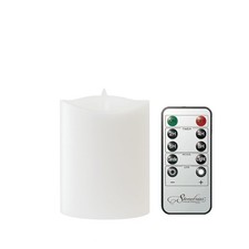 3 Count White Real Wax 3x4 Flameless Pillar Candles with Remote and Timer