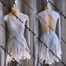 New Figure Skating Dress, Gray Figure Skating Dress For Competition C1174