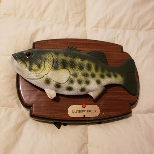 VTG Big Mouth Billy Rainbow Trout Singing Talking Fish 1999 Tested Working VIDEO