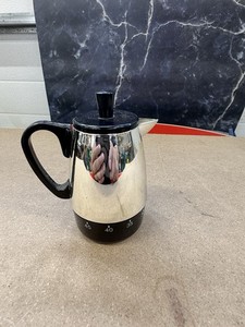 Vtg. Kitchen Egg Timer Silver & Black Coffee Pot Percolator WORKS!!