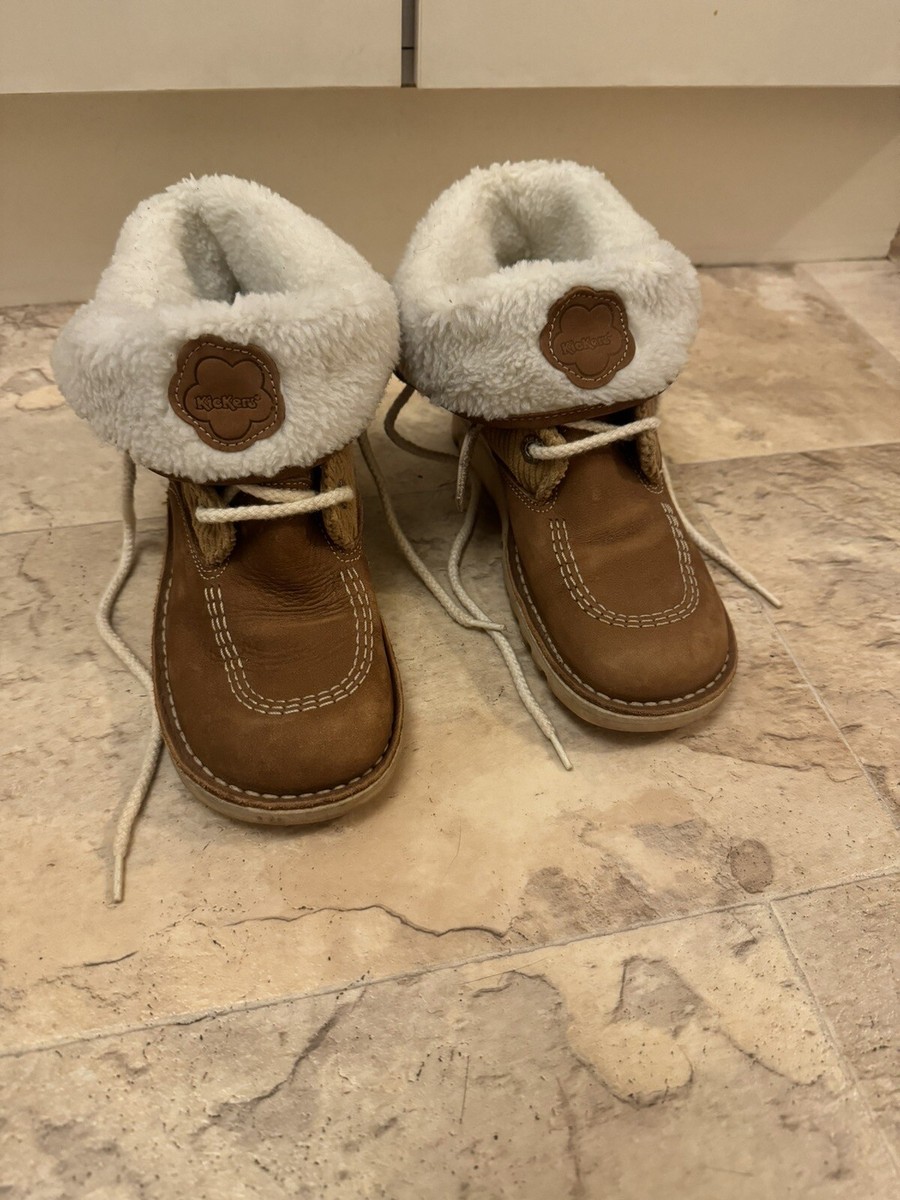 Kickers Kick Hi Kickers Tan Boots Womens Kickers Kick Hi Fold Tan