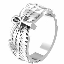 Ancient Egyptian Cross Ankh Cross Rings for Mens 925 Sterling Silver