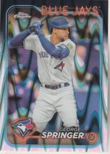 2024 TOPPS CHROME GEORGE SPRINGER OF BLUE JAYS #134 RAYWAVE REFRACTOR SP HOT!